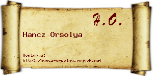 Hancz Orsolya névjegykártya